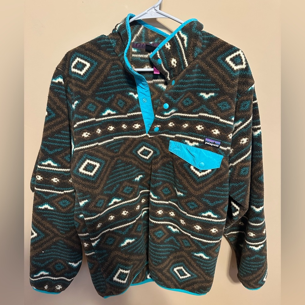 Men’s Patagonia synchilla Aztec fleece pullover medium